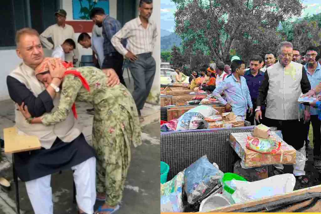 उत्तराखंड में आपदा से बेहाल महिला मंत्री गणेश जोशी के गले लगकर खूब रोई, मंत्री ने भाई की तरह दी राहत देखिए वीडियो।