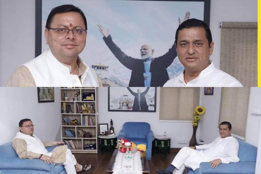 आज दिल्ली में हुई सीएम धामी और सांसद अनिल बलूनी के बीच मुलाक़ात, इस मुद्दे पर सांसद ने सीएम से किया तेजी दिखाने का आग्रह।