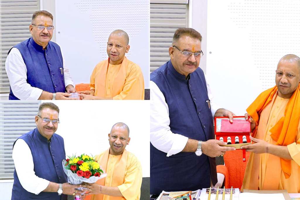 उत्तराखंड में मंत्री गणेश जोशी पहुंचे लखनऊ, यूपी सीएम योगी आदित्यनाथ से की मुलाक़ात।