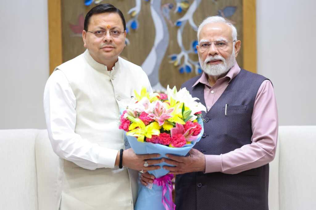 उत्तराखंड के मुख्यमंत्री पुष्कर सिंह धामी ने नई दिल्ली में प्रधानमंत्री  नरेंद्र मोदी से की मुलाक़ात, कही ये बात।