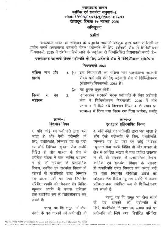 उत्तराखंड के सरकारी कर्मचारियों के लिए आया बड़ा आदेश ऐसे होगा ट्रांसफर।