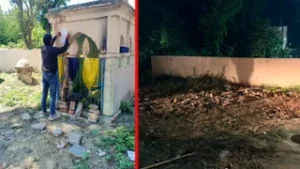 उत्तराखंड में धामी सरकार का बुलडोजर एक्शन, देहरादून में रातोंरात अवैध मजार ध्वस्त।