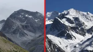 उत्तराखंड के ओम पर्वत से बर्फ गायब, मानसून में काली पड़ी चोटी, 10 सालों में हुआ तीसरी बार।