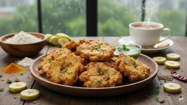 बारिश की शाम के लिए परफेक्ट है कच्चे केले की भजिया, जानें आसान रेसिपी और ज्यादा कुरकुरा बनाने की ट्रिक।